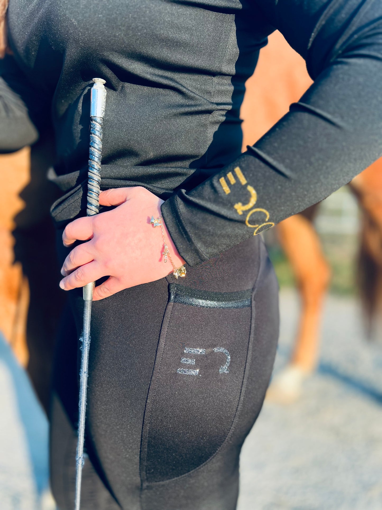 Lyra Reitleggings -Glitzer  Black