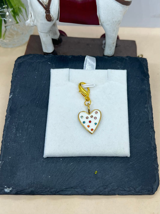 White Heart -Charm Holder