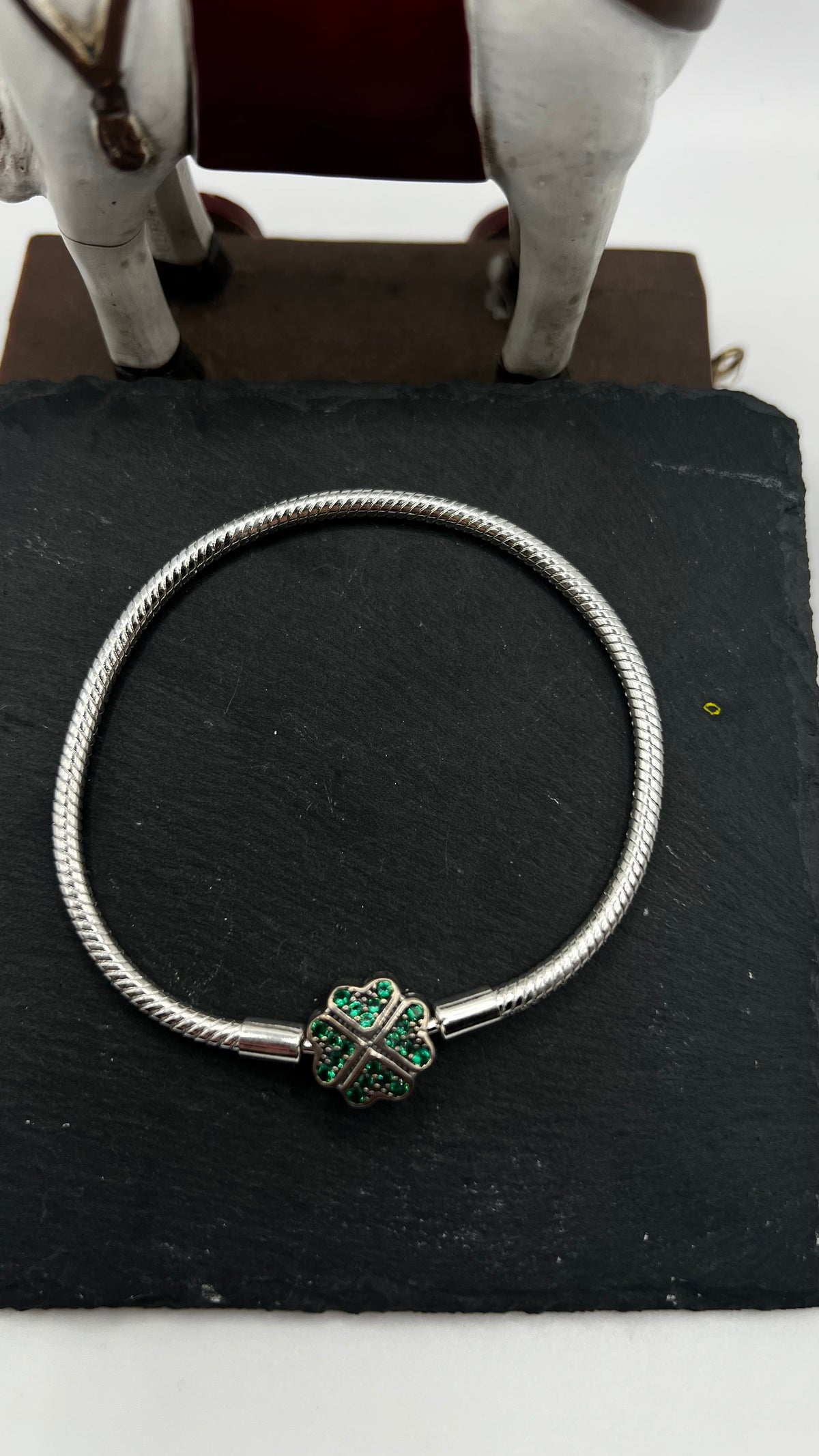 Gliederarmband - silver - Kleeblatt